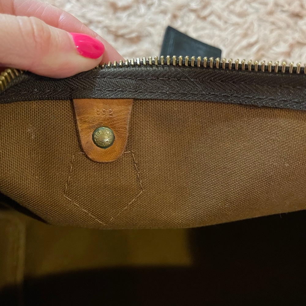 Louis Vuitton Brown Monogram Satchel with Gold Accents - Picture 4 of 15